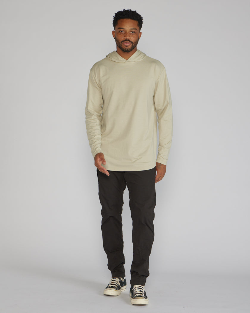 Hooded Drop-Cut Long Sleeve
