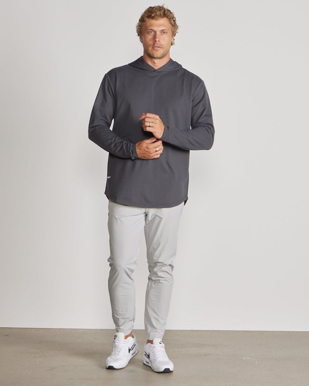 Hooded Drop-Cut Long Sleeve