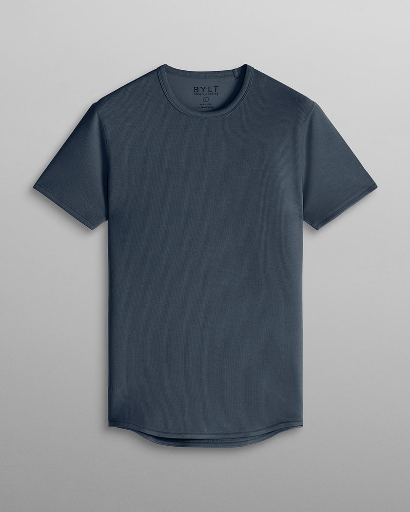 Micro Rib Short Sleeve Drop-Cut