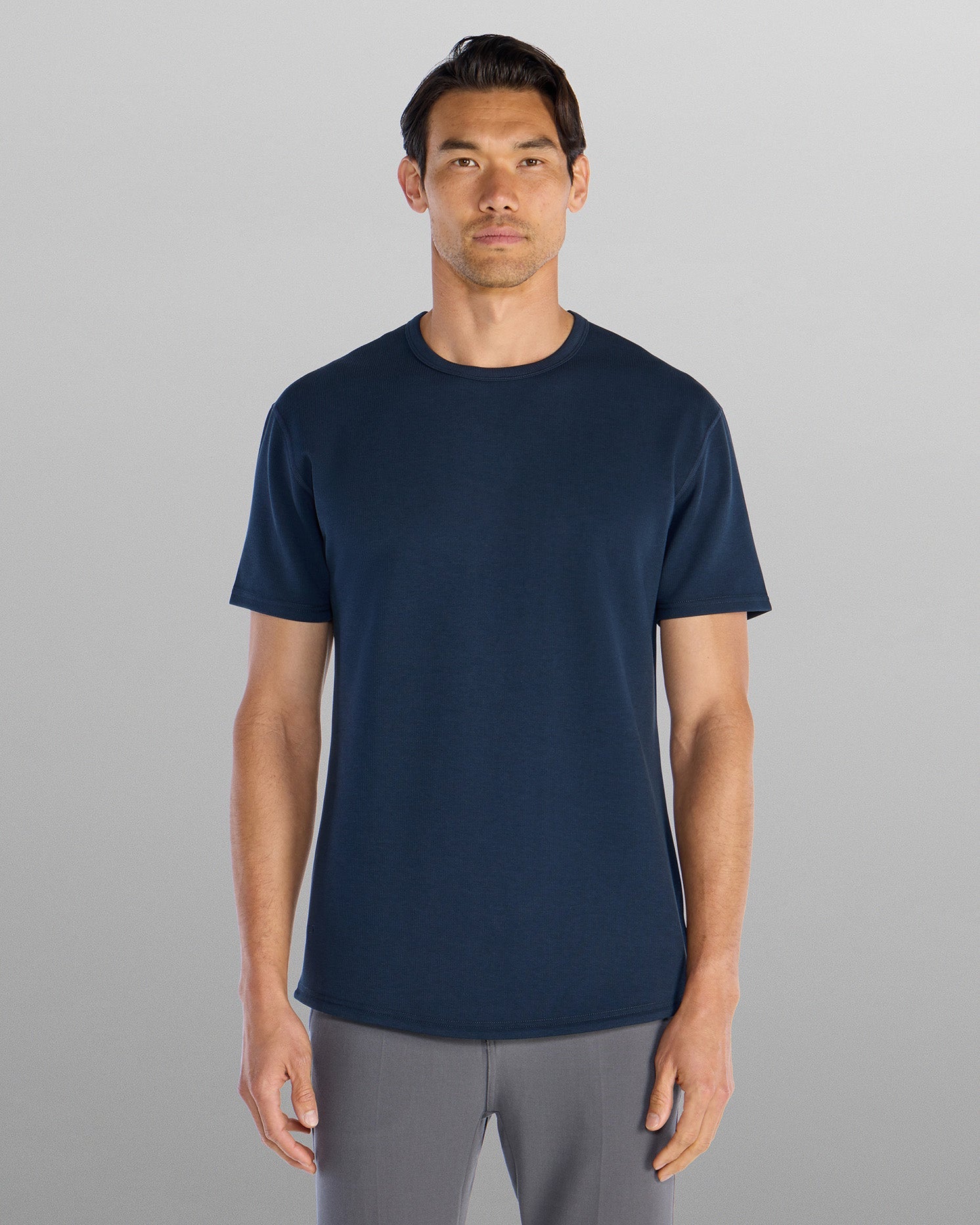 Micro Rib Short Sleeve Drop-Cut