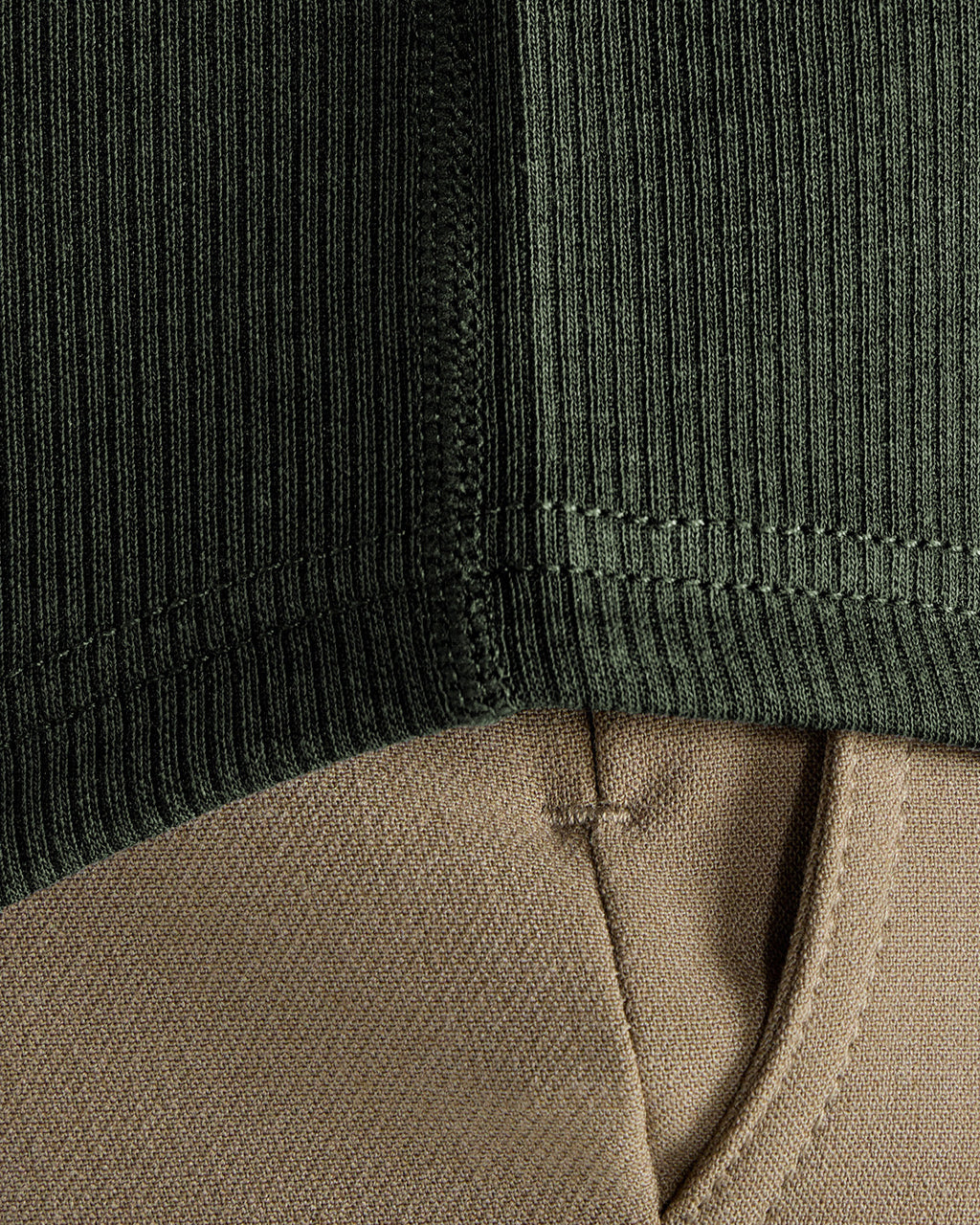 Micro Rib Short Sleeve Drop-Cut