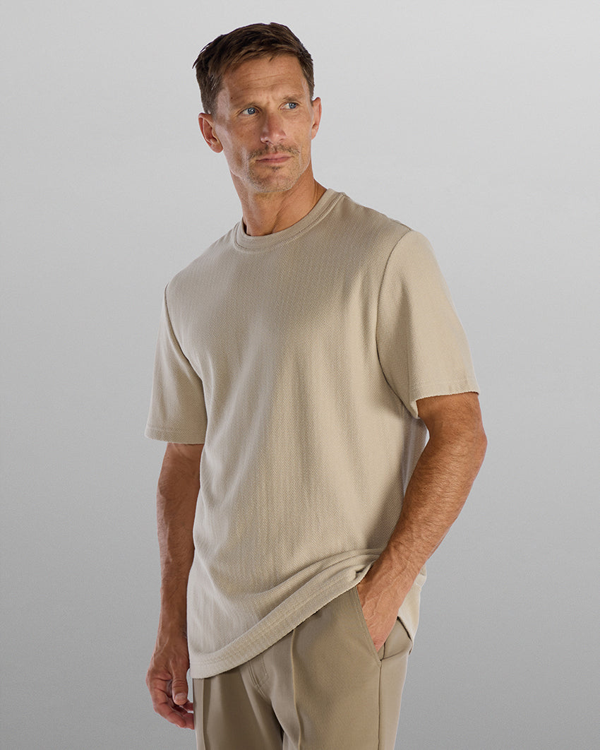 Brushed Herringbone Box Tee