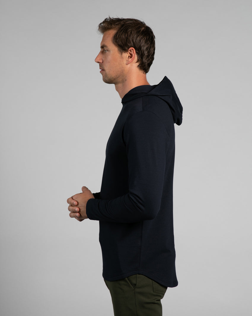 Hooded Drop-Cut Long Sleeve