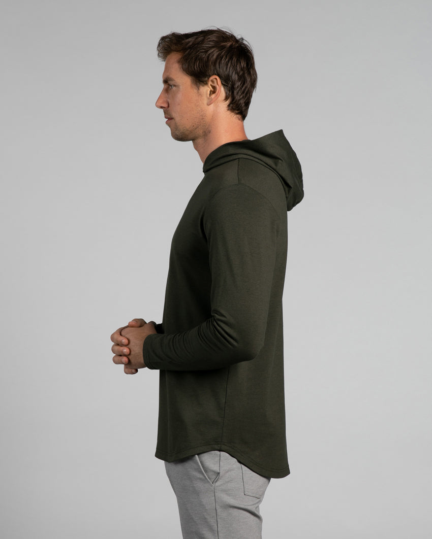 Hooded Drop-Cut Long Sleeve
